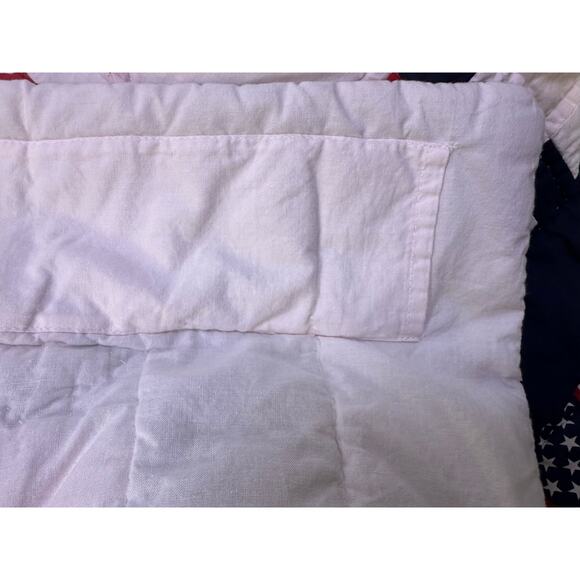 Patriotic Vibrant Red White Blue Stars Bars Hearts 51" x 59" Comfy Quilt - Picture 4 of 5
